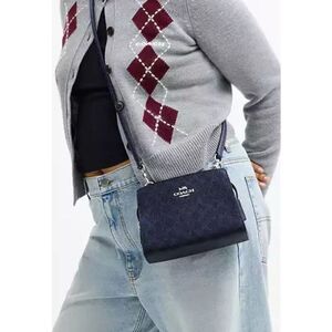 🔥🎁NWT! Coach Gia Crossbody Bag In Sig Canvas Silver CCK70 Msrp:$298.00